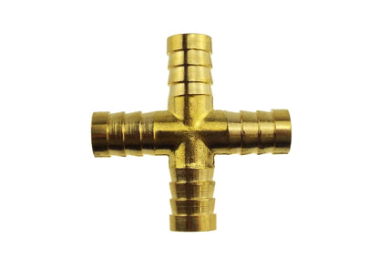 Brass 4-way Cross Splitter, 6mm