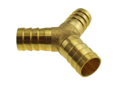 Brass 3-way Lateral Y-Tee Splitter, 10mm