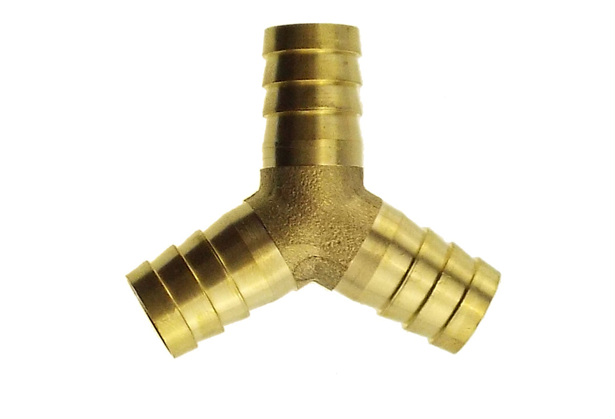 Brass 3-way Lateral Y-Tee Splitter, 10mm