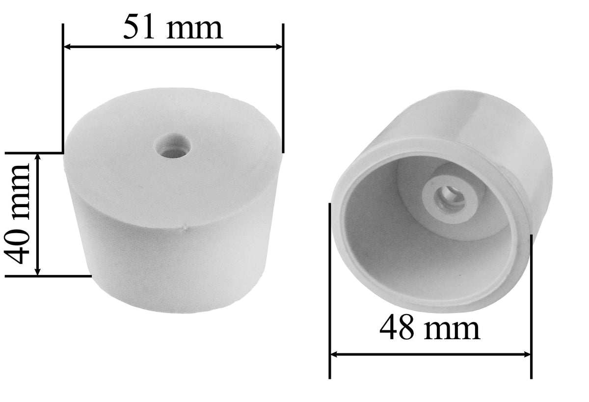 Vented Rubber Demijohn Bung Cork, 51mm/ 48mm