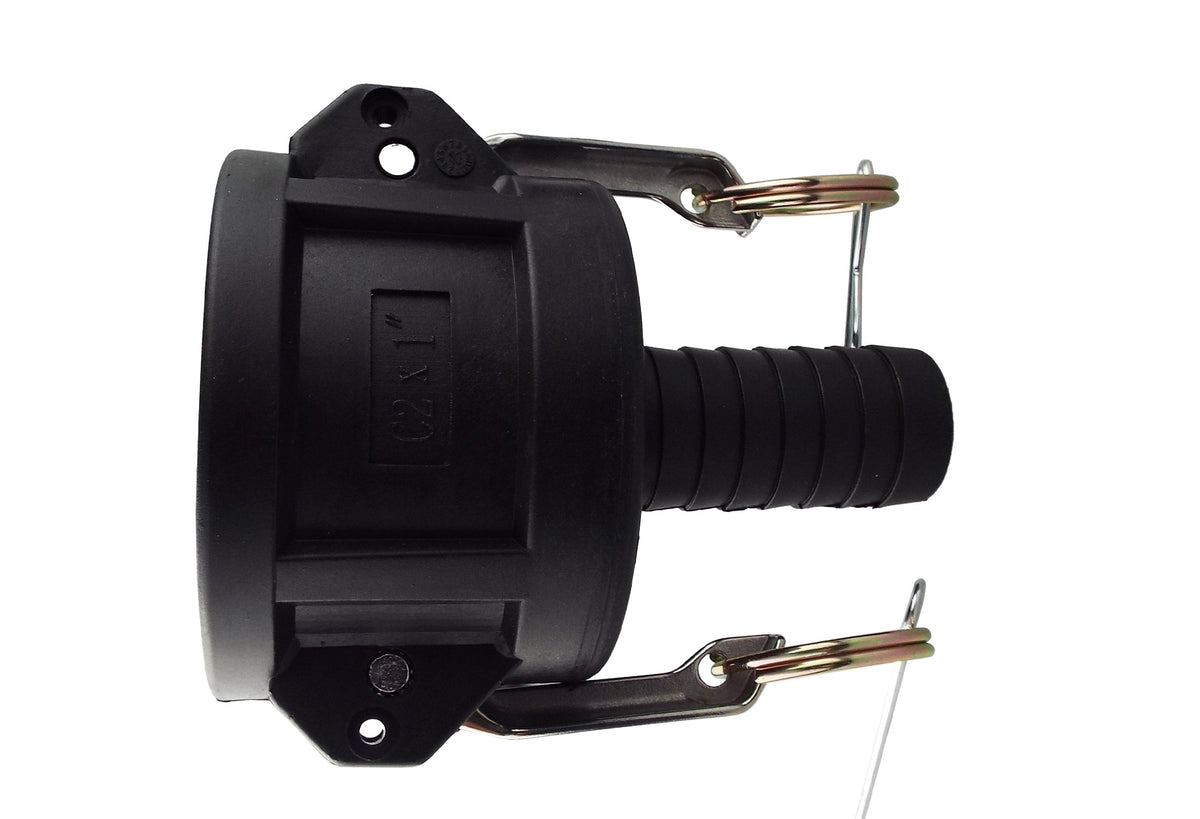 Type C Camlock Pipe Connector, 2" - 1" Barb