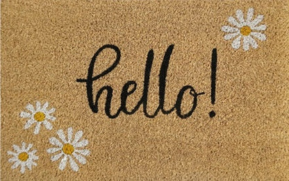 Coir Doormat, 60cm x 40cm - 'Hello!'