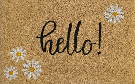 Coir Doormat, 60cm x 40cm - 'Hello!'