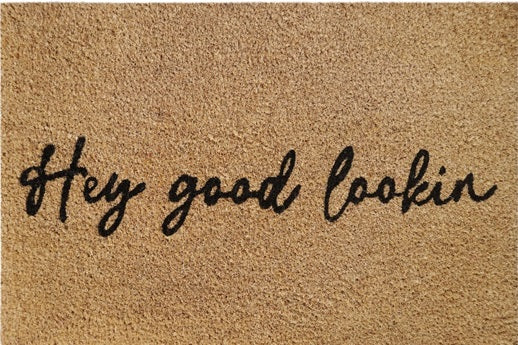 Coir Doormat, 60cm x 40cm - 'Hey Good Lookin'