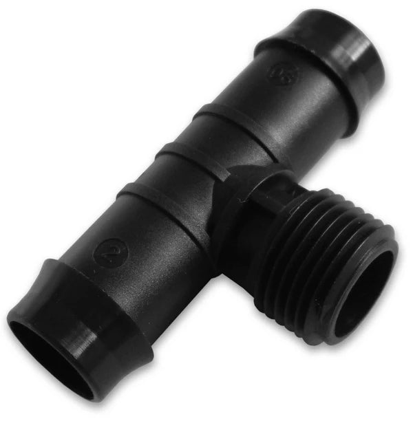 1" Irrigation Pipe Tee Splitter with 3/4" BSPM Thread