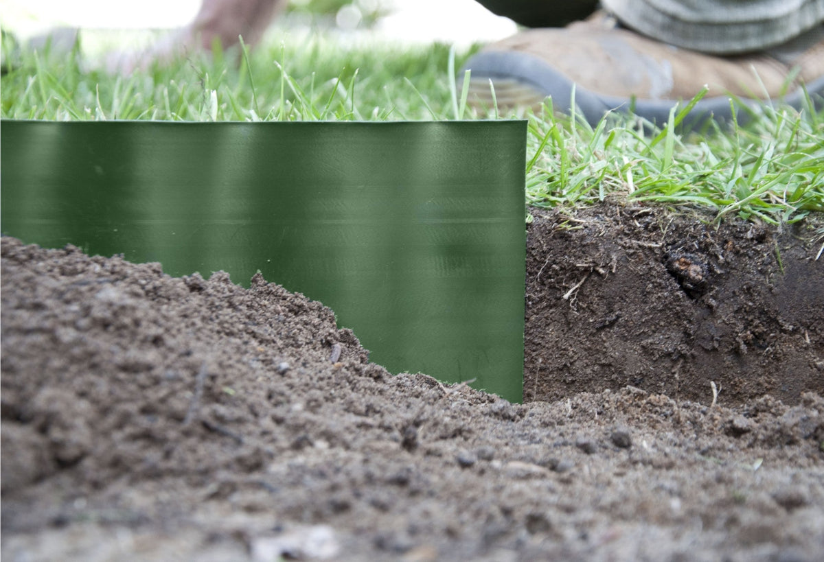 Green Crinkled Flexible Lawn Edging, 25cm Height