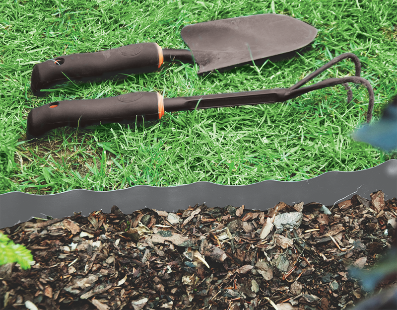 Dark Grey Crinkled Flexible Lawn Edging, 10cm Height