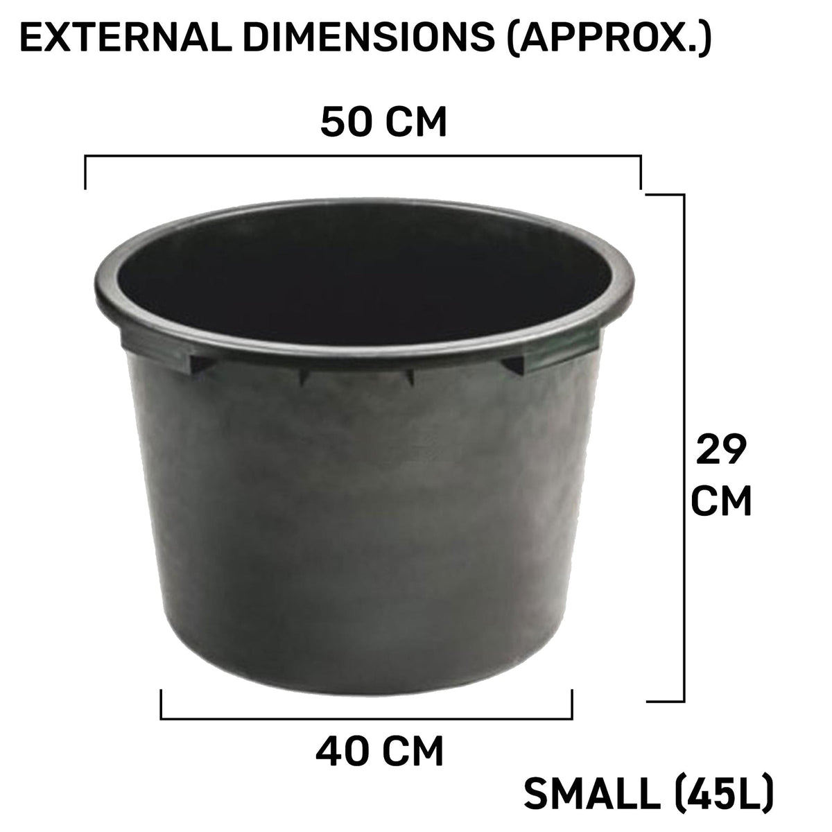 45L Round Garden Bucket Container