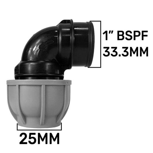 MDPE Elbow, 25mm - 1" BSPF