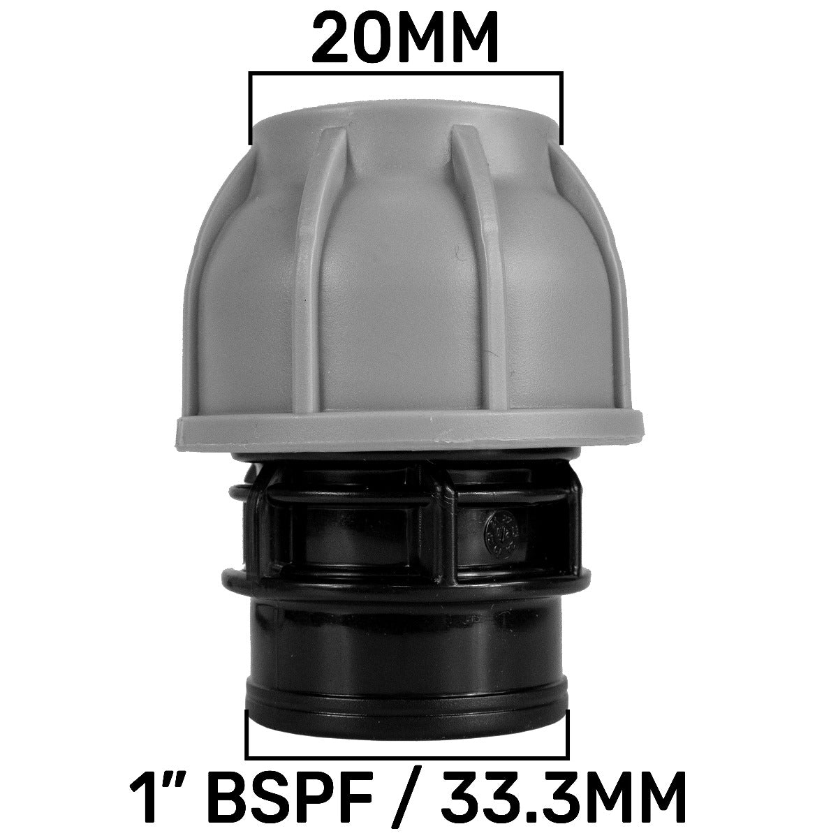 MDPE Straight Connector Coupling, 20mm - 1" BSPF
