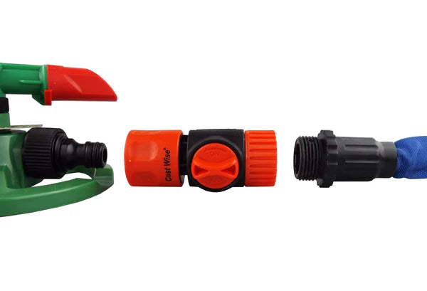 3/4" BSPF to Hosepipe Tap Connector with Valve, Black