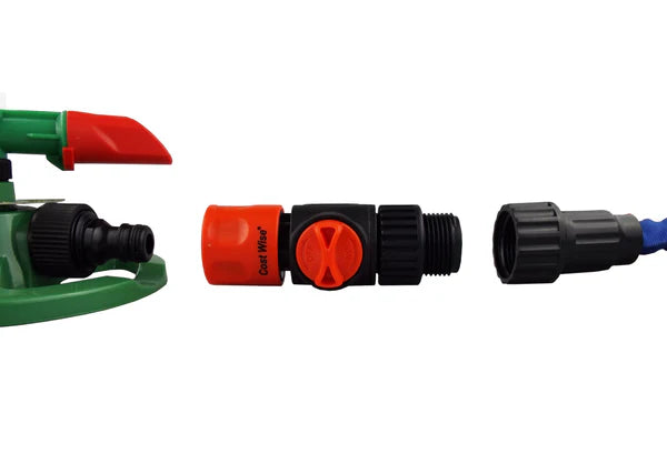 3/4" BSPM to Hosepipe Tap Connector with Valve, Black