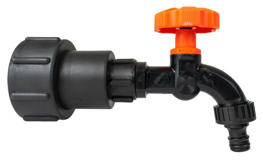 IBC 1/2" BSP Extender Fitting with Black Orange Dial Tap Quick Connect