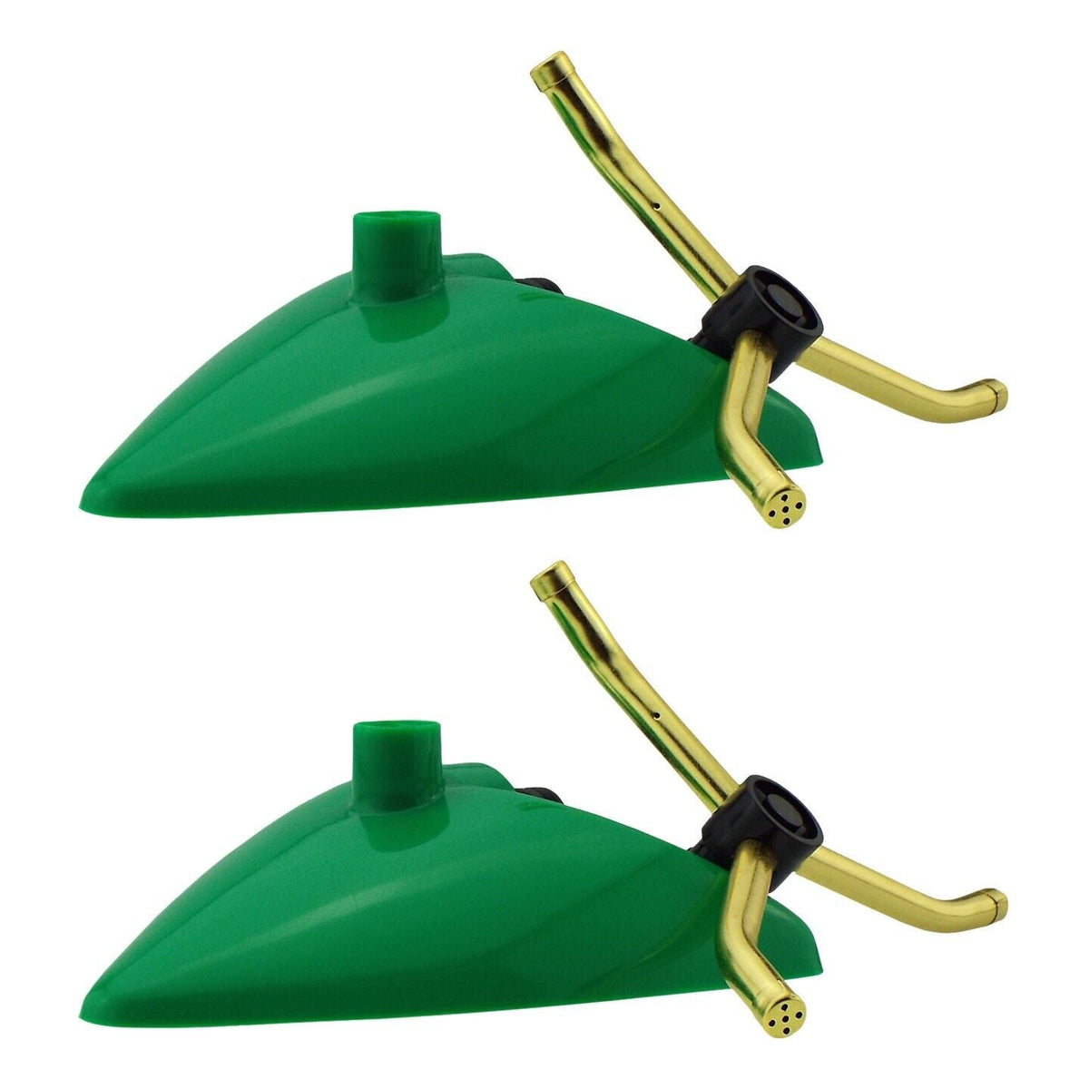 Green Rotating Leaf Sprinkler for Watering Garden Lawns & Plants, 2x Pack