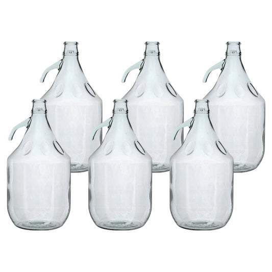 6x THICK Clear Glass 5L Demijohns Sets Wine Making Beer Alcohol HOME BREWING
