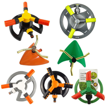 3-Arm Rotating Garden Lawn Sprinklers