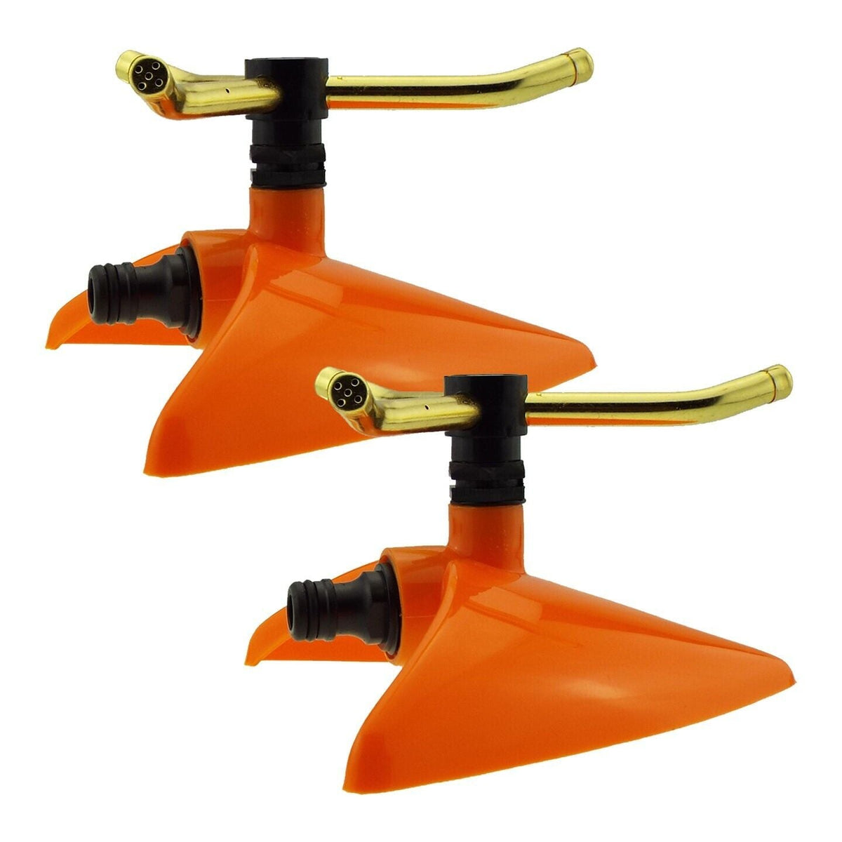 Orange Rotating Leaf Sprinkler for Watering Garden Lawns & Plants, 2x Pack