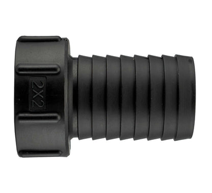 IBC S60X6 Tank Adapter, 60mm Coarse Thread to 2" (50mm) Barbed Hosetail