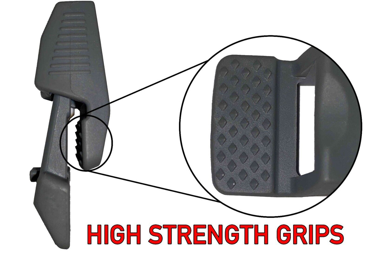 Grey Heavy Duty Sliding Grip Clips for Tents, Tarpaulins & Groundsheets