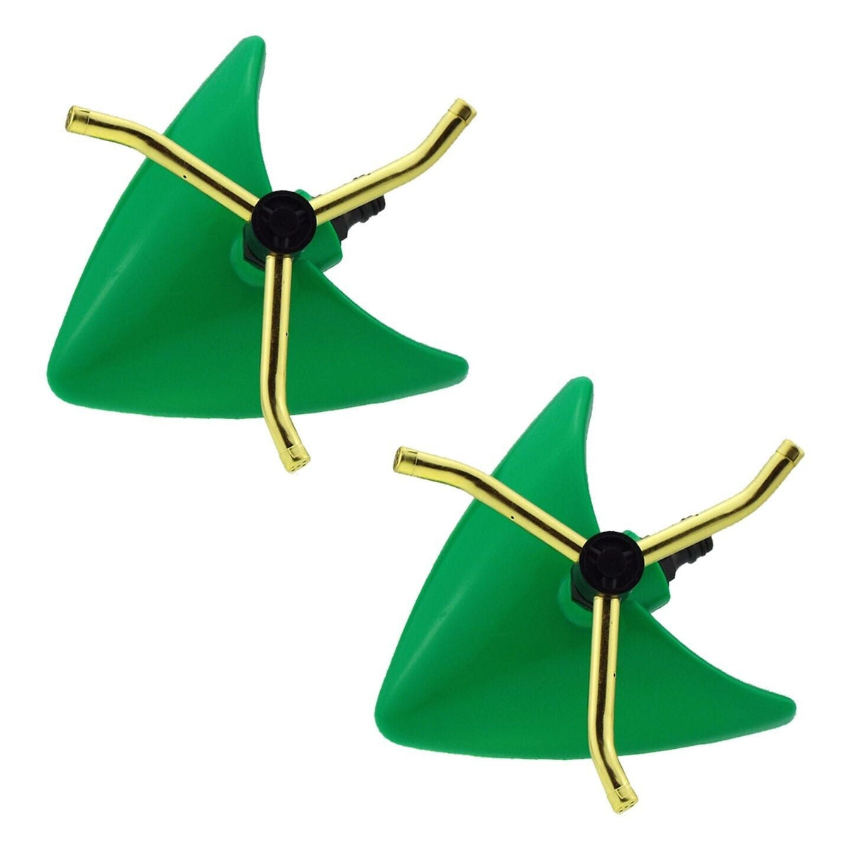 Green Rotating Leaf Sprinkler for Watering Garden Lawns & Plants, 2x Pack