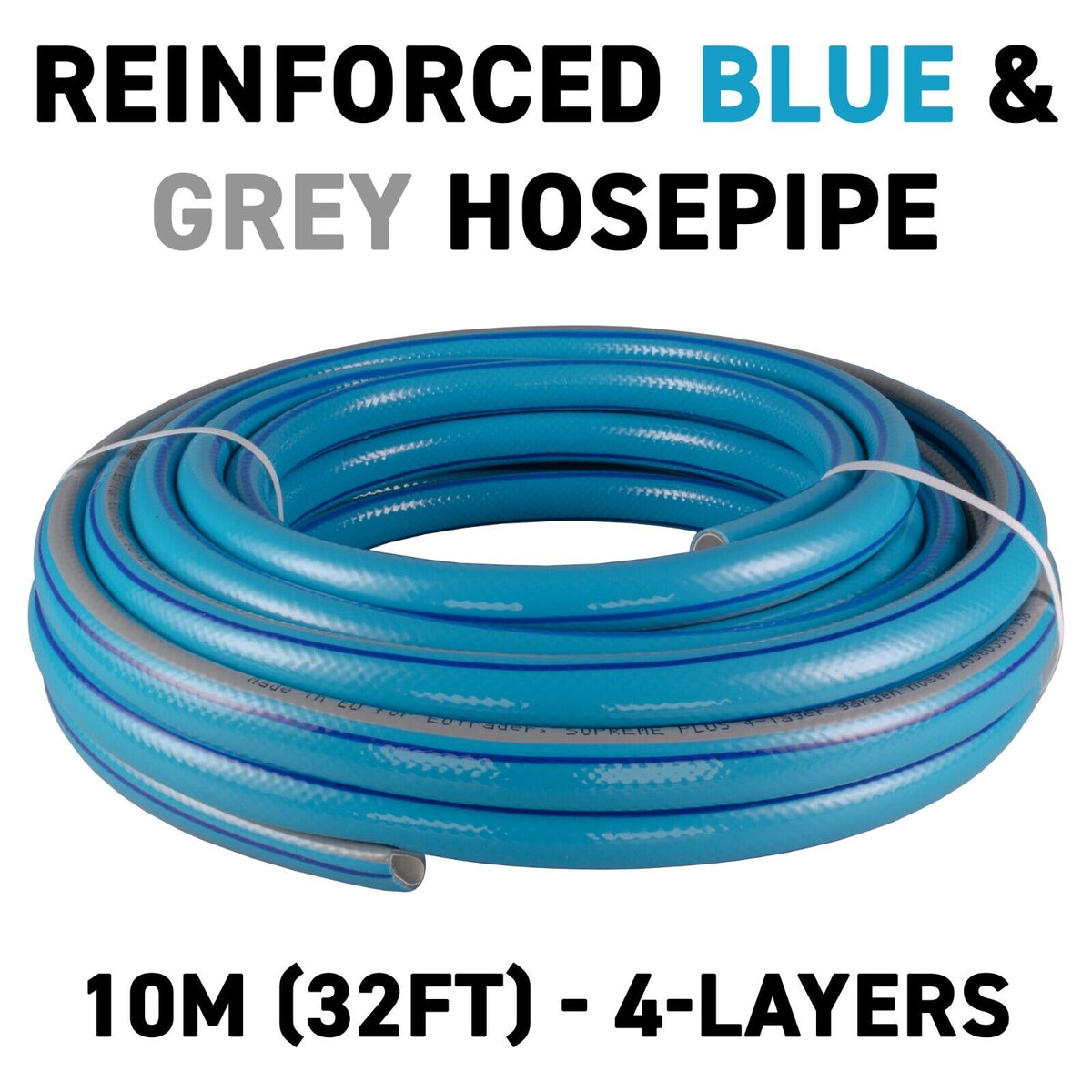 10m Supreme Plus 1/2" Blue Garden Hose-cart Extension Set