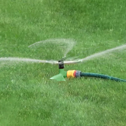 Green Rotating Leaf Sprinkler for Watering Garden Lawns & Plants, 2x Pack