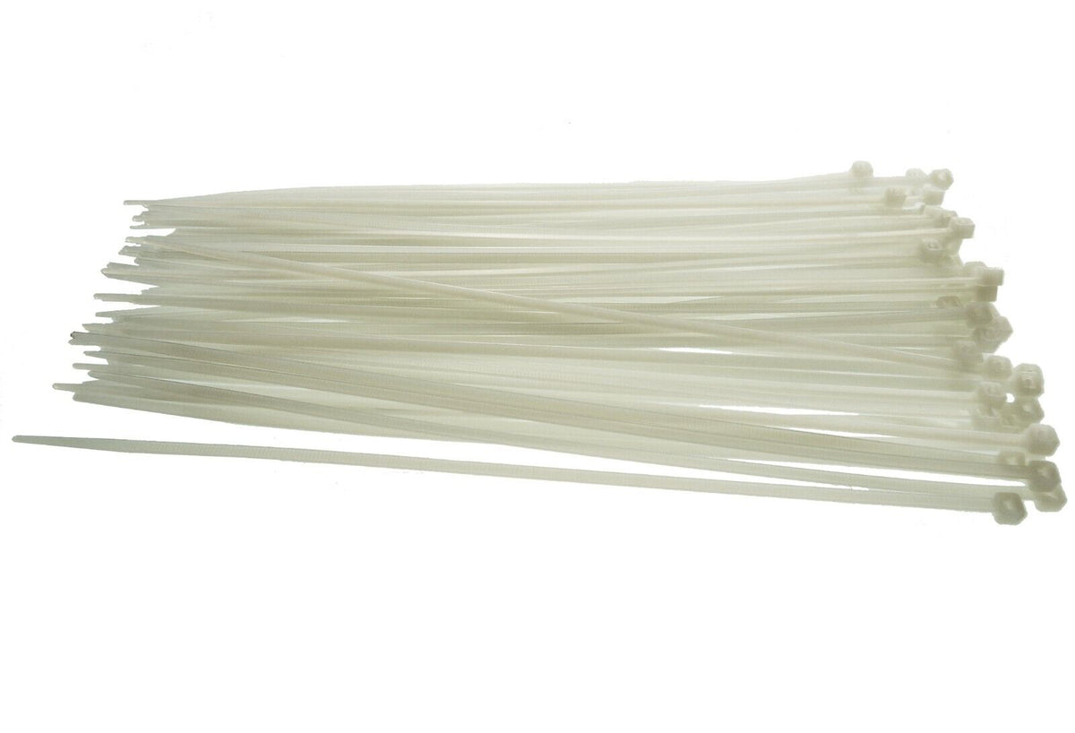 Black or White Cable Ties, 18kg Break Strength, 2.5mm x 100mm/ 150mm/ 200mm