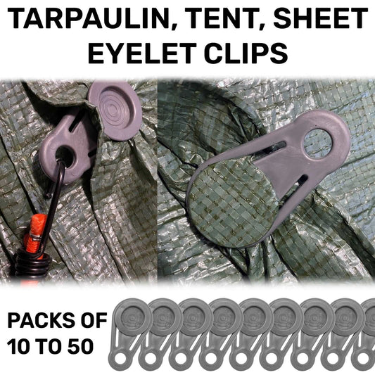 Tent, Tarpaulin & Groundsheet Round Clips, Heavy Duty