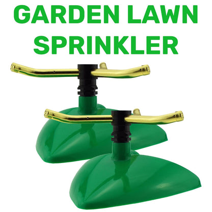 Green Rotating Leaf Sprinkler for Watering Garden Lawns & Plants, 2x Pack