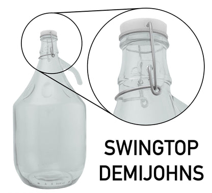 1 Gallon 5L GLASS DEMIJOHN Flip Top Cap Seals Home Brew Distilling Wine Making