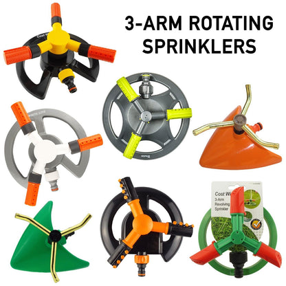 3-Arm Rotating Garden Lawn Sprinklers