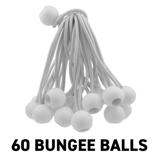 6" White Bungee Balls, (x60)