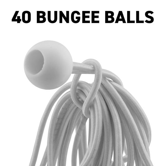 6" White Bungee Balls, (x40)