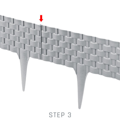 Black Rattan Texture Palisade Lawn Edging, 2.4m