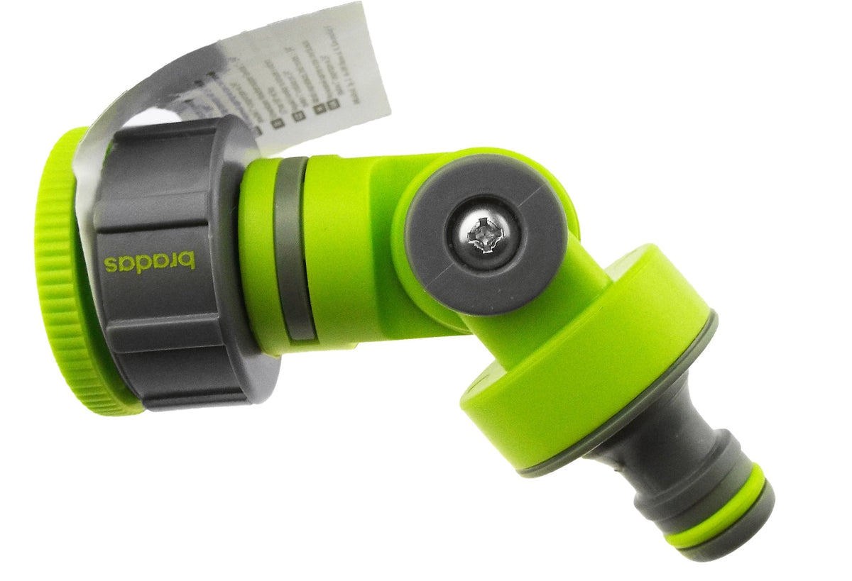 Adjustable Angle Garden Tap Connector, Lime