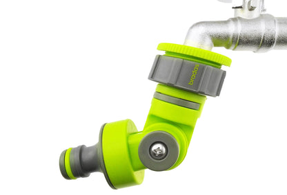 Adjustable Angle Garden Tap Connector, Lime