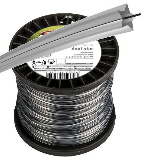 641m (2.5kg) Dual Star Ripper Trimmer Line, 2.4mm